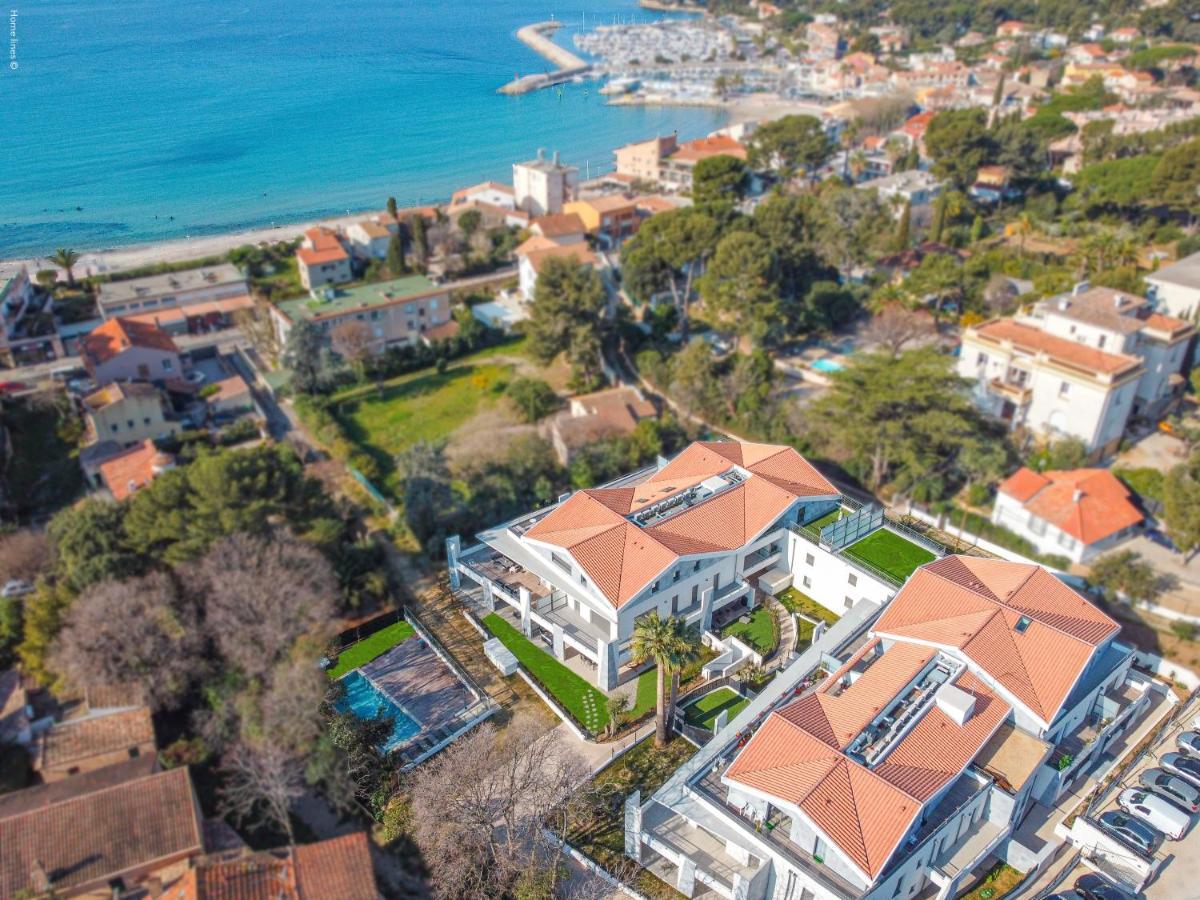 T4 NEUF - JARDIN-TERRASSE ET PISCINE – ACCÈS DIRECT PLAGES ET CENTRE VILLAGE – App C 12 Saint-Cyr-sur-Mer Eksteriør bilde